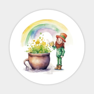 Watercolor Leprechaun Magnet